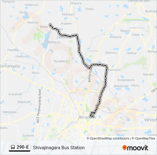 290-E Bus Line Map