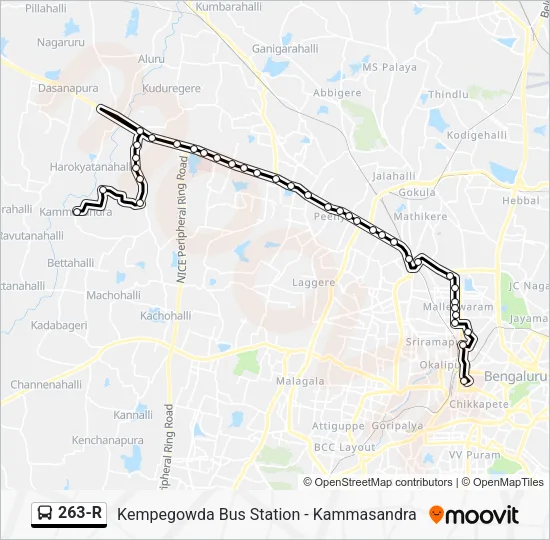 263-R Bus Line Map