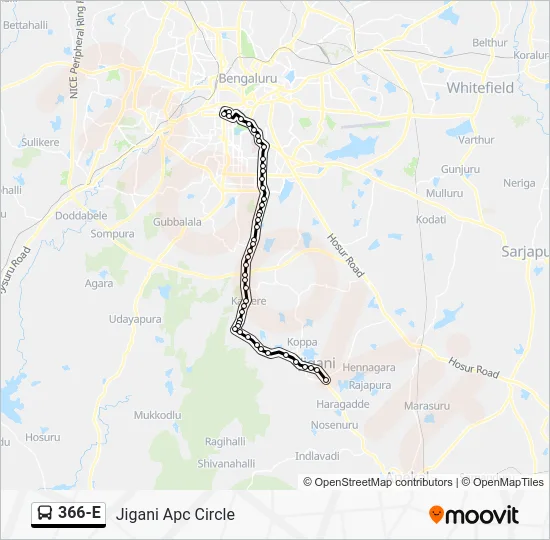 366-E Bus Line Map