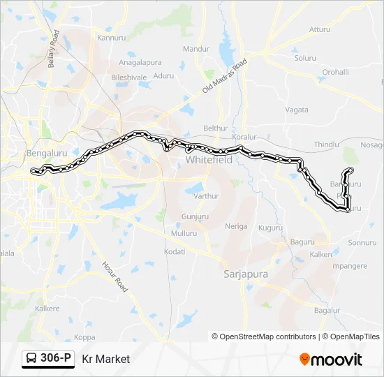 306-P Bus Line Map