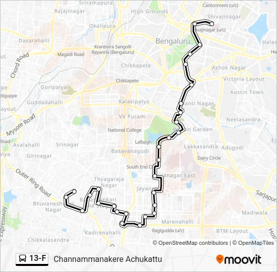 13-F Bus Line Map
