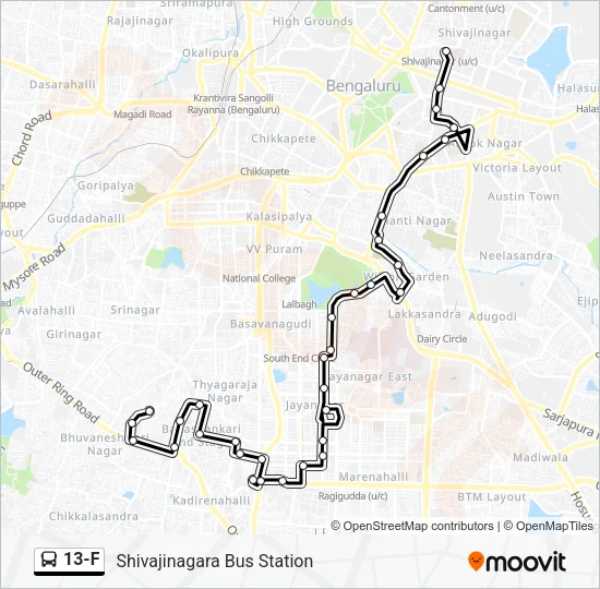 13-F Bus Line Map