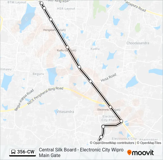 356-CW Bus Line Map