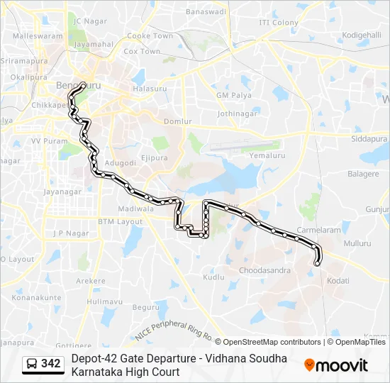 342 Bus Line Map