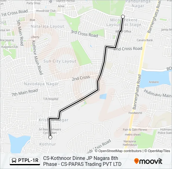 PTPL-1R Bus Line Map