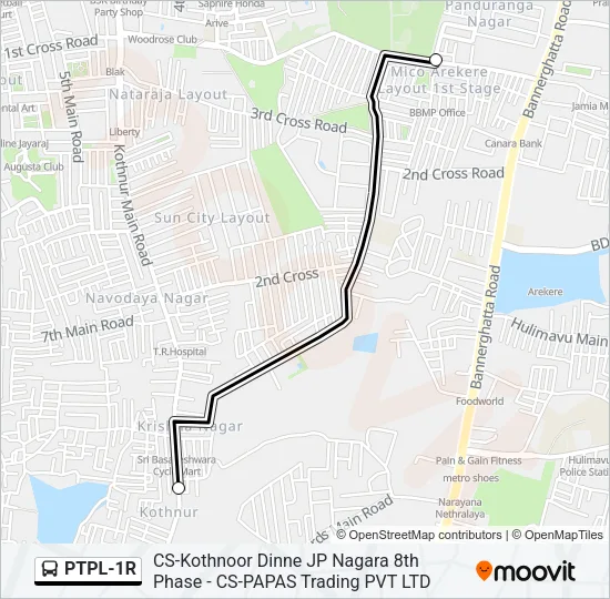PTPL-1R Bus Line Map