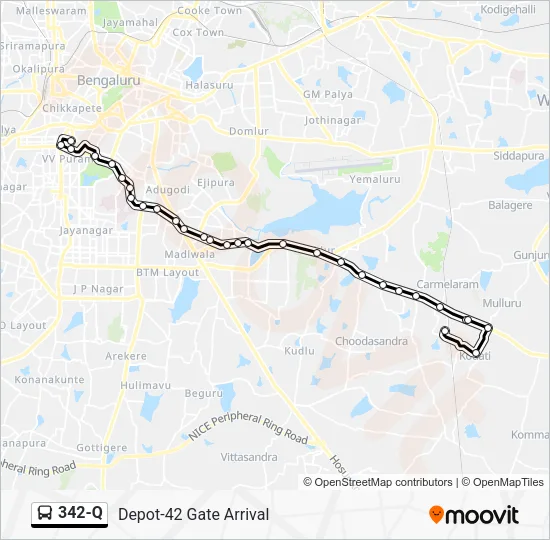 342-Q Bus Line Map