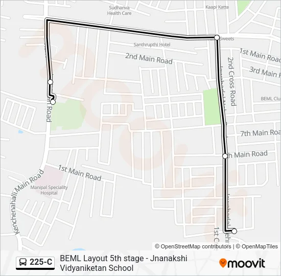225-C Bus Line Map