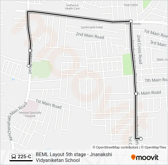 225-C Bus Line Map