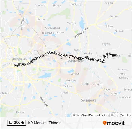 306-B Bus Line Map