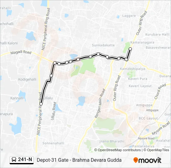241-N Bus Line Map