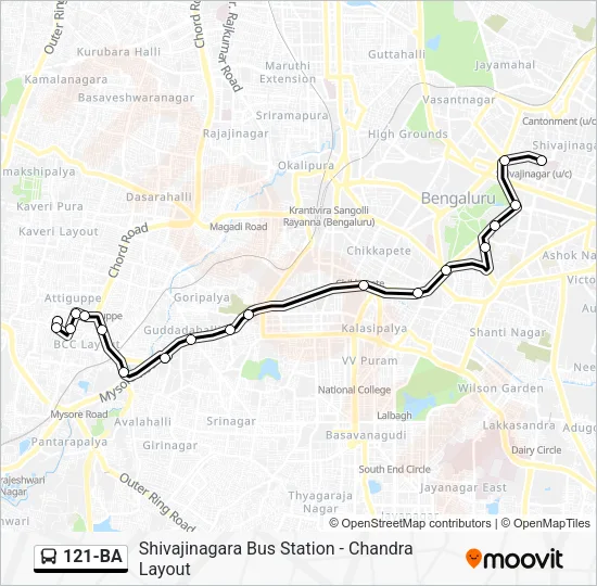 121-BA Bus Line Map