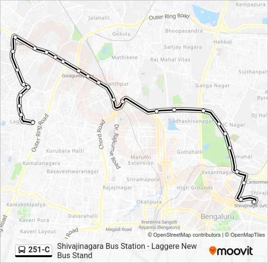 251-C Bus Line Map