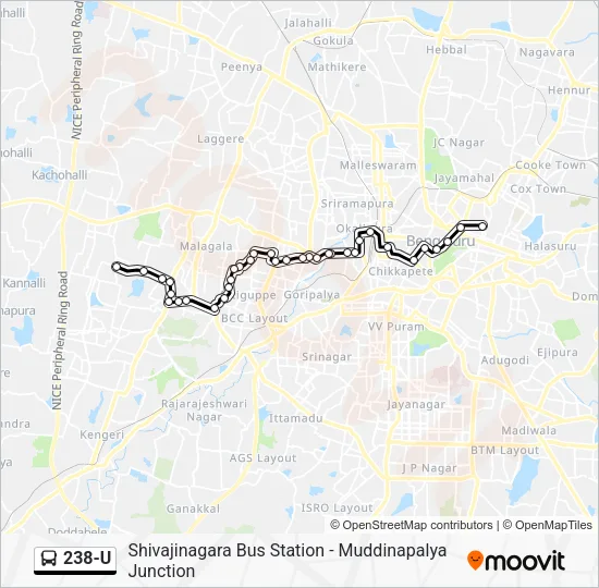 238-U Bus Line Map