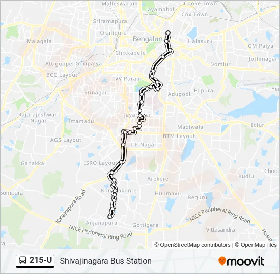 215-U Bus Line Map