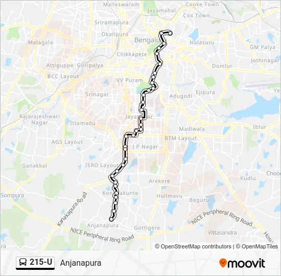 215-U Bus Line Map