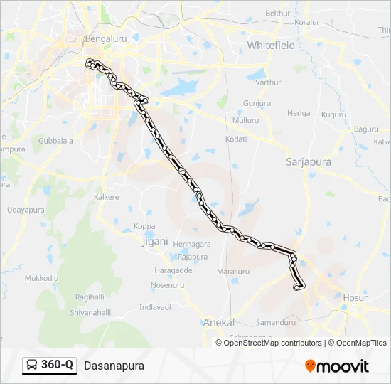 360-Q Bus Line Map
