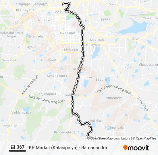 367 Bus Line Map