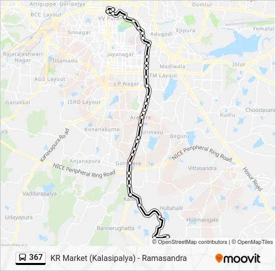 367 Bus Line Map