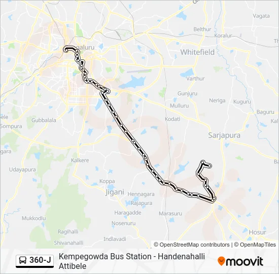 360-J Bus Line Map