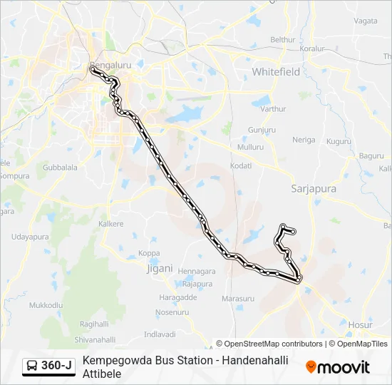 360-J Bus Line Map