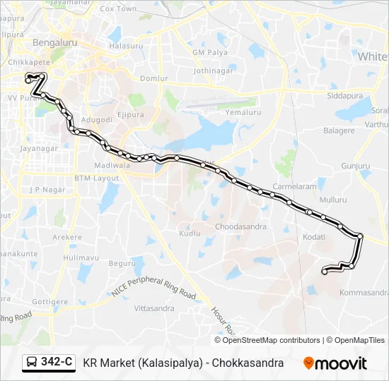 342-C Bus Line Map