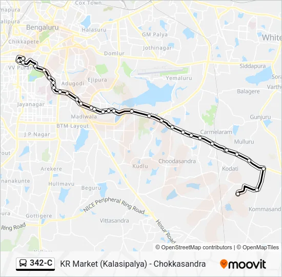 342-C Bus Line Map