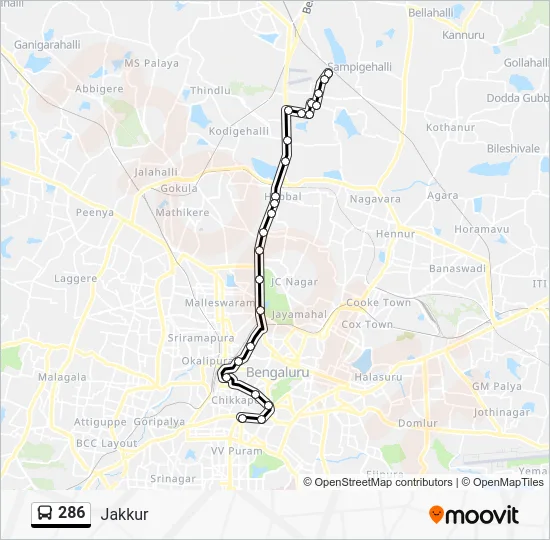 286 Bus Line Map