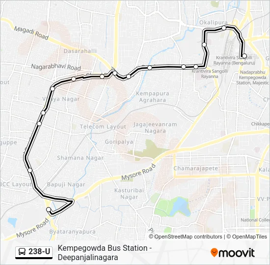 238-U Bus Line Map