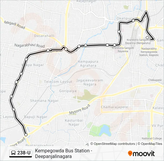238-U Bus Line Map