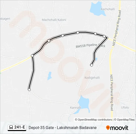 241-E Bus Line Map