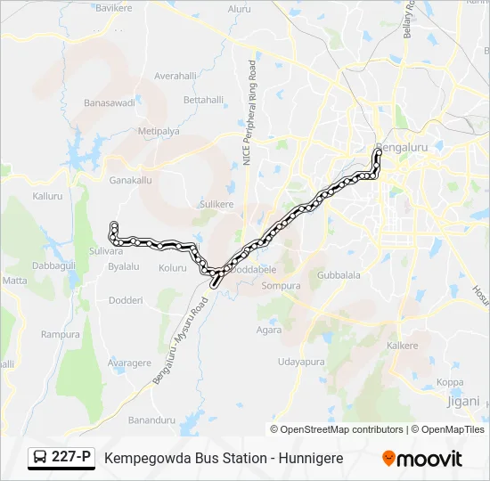 227-P Bus Line Map