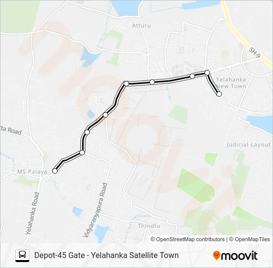 D45G-YST Bus Line Map