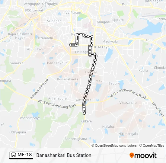 MF18 Route: Schedules, Stops & Maps - Banashankari Bus Station (Updated)