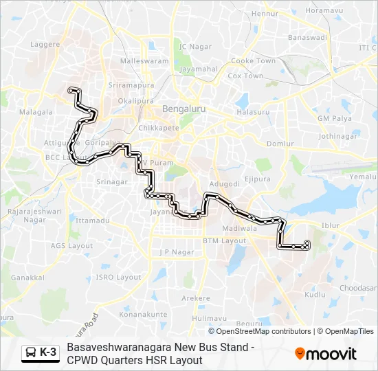 K-3 Bus Line Map