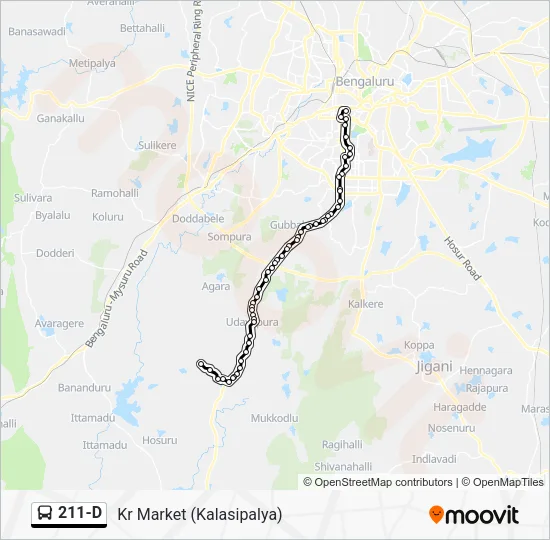 211-D Bus Line Map