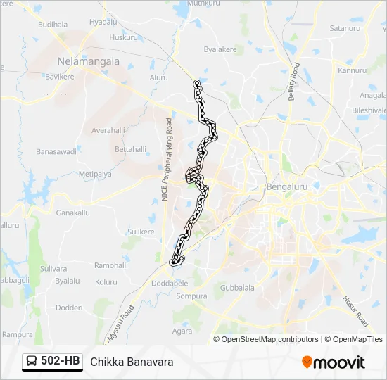 502-HB Bus Line Map