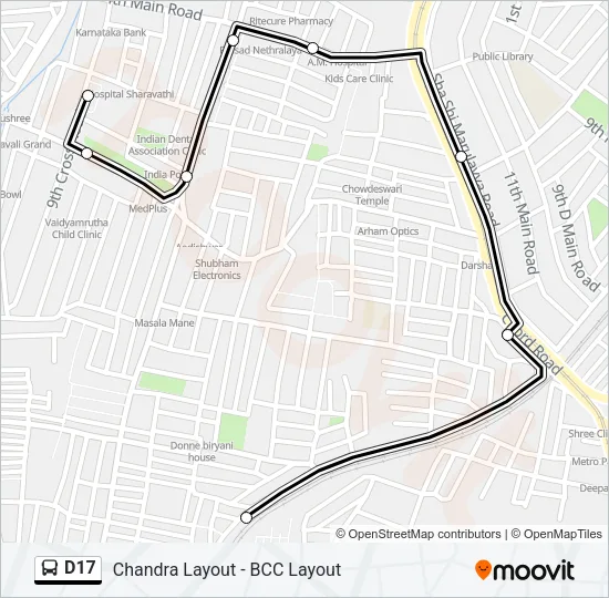 D17 Bus Line Map