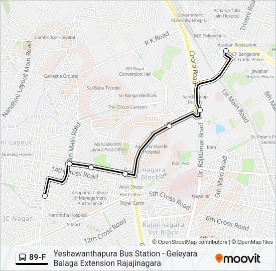 89-F Bus Line Map