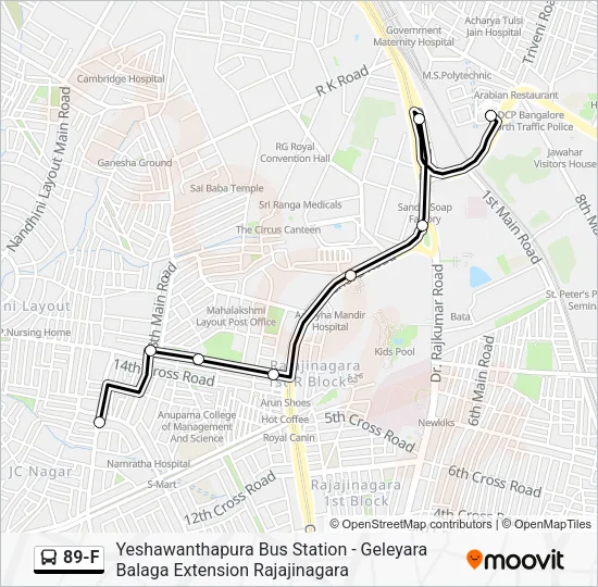 89-F Bus Line Map