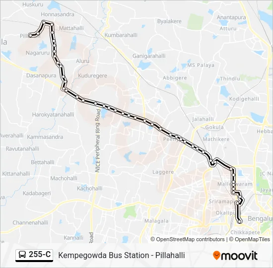255-C Bus Line Map