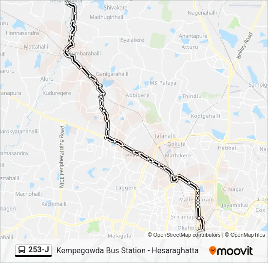 253-J Bus Line Map