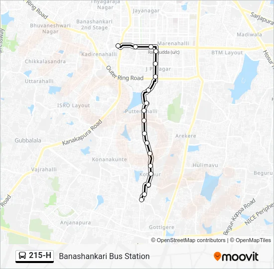 215-H Bus Line Map
