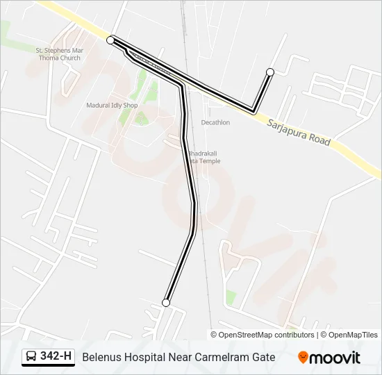342-H Bus Line Map