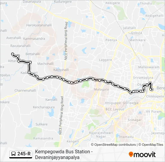 245-R Bus Line Map
