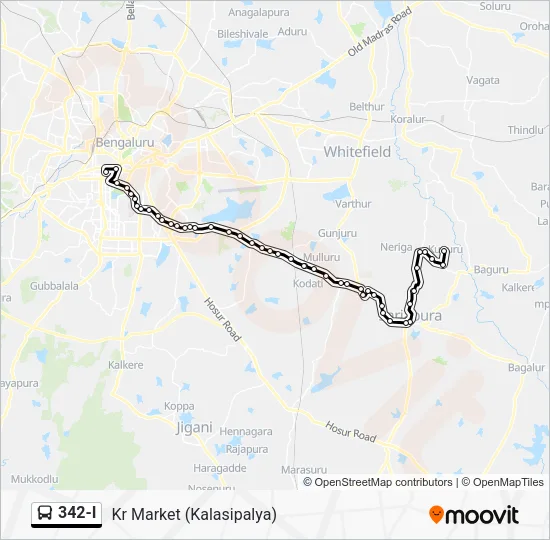 342-I Bus Line Map