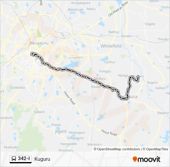 342-I Bus Line Map