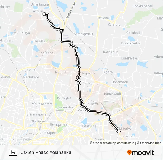 BEML A-7 Bus Line Map