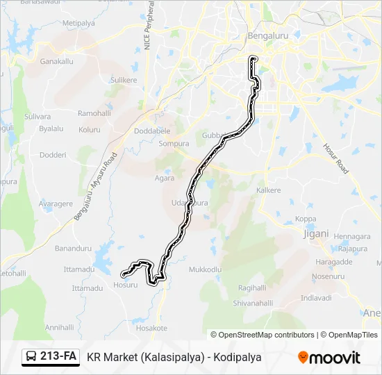 213-FA Bus Line Map