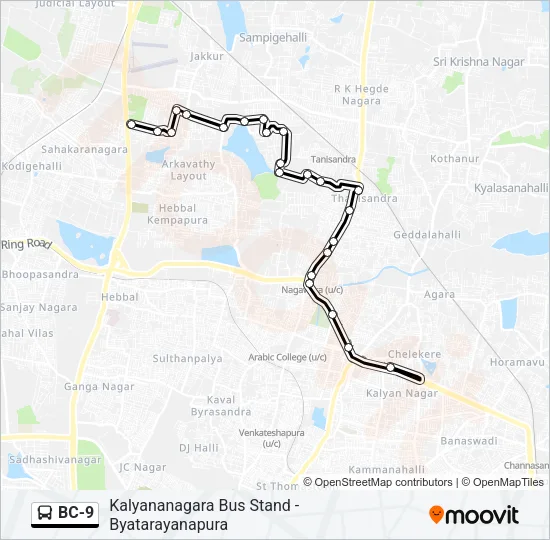 BC-9 Bus Line Map